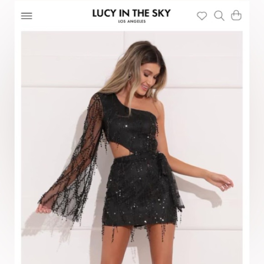 COPY - Lucky in the Sky Black dress Size Small